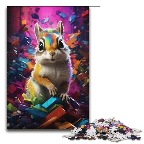 Puzzle mit 1000 Teilen für Erwachsene, farbenfrohes Hamster-Kunstwerk, anspruchsvolles Spiel mit passendem Poster und Quizblatt, Größe 38 x 26 cm Puzzle mit 1000 Teilen für Erwachsene, farbenfrohes Hamster-Kunstwerk, anspruchsvolles Spiel mit passendem Poster und Quizblatt, Größe 38 x 26 cm von KJYMNC