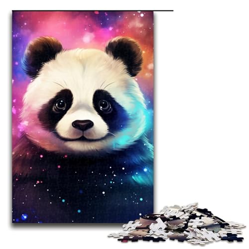 Puzzle mit 1000 Teilen für Erwachsene. Farbenfrohes Panda-Kunstwerk. Anspruchsvolles Spiel mit passendem Poster und Quizblatt. Größe 50 x 75 cm von KJYMNC