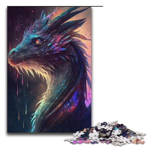 Puzzle mit 1000 Teilen zum Malen mit fliegendem Drachen, für Erwachsene, lustiges Puzzle für Jugendliche ab 14 Jahren, Größe 38 x 26 cm von KJYMNC
