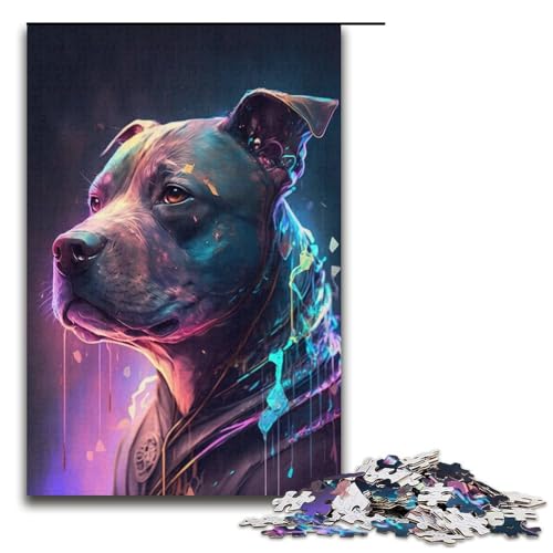 Staffordshire Bull Terrier Hundepuzzle, 1000 Teile, Puzzle für Erwachsene, Geburtstagsgeschenk, Geschenke für Teenager ab 14 Jahren, Größe 38 x 26 cm Staffordshire Bull Terrier Hundepuzzle, 1000 Teile, Puzzle für Erwachsene, Geburtstagsgeschenk, Geschenke für Teenager ab 14 Jahren, Größe 38 x 26 cm von KJYMNC