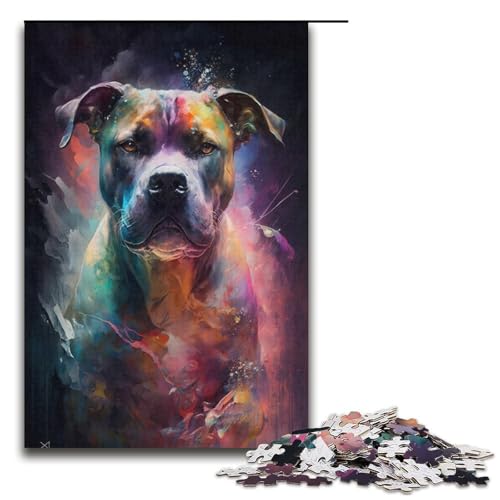 Staffordshire Bull Terrier Hundepuzzle, 1000 Teile, Puzzle für Erwachsene, Geburtstagsgeschenk, Geschenke für Teenager ab 14 Jahren, Größe 38 x 26 cm Staffordshire Bull Terrier Hundepuzzle, 1000 Teile, Puzzle für Erwachsene, Geburtstagsgeschenk, Geschenke für Teenager ab 14 Jahren, Größe 38 x 26 cm von KJYMNC