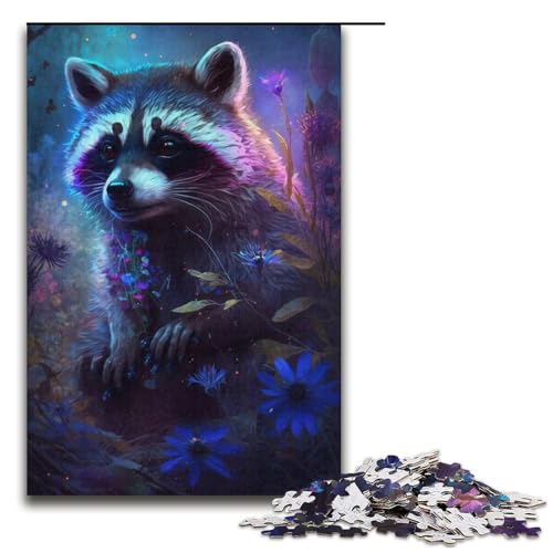 Waschbär-Blumen-Galaxie-Puzzle, 1000 Teile, Puzzle für Erwachsene, Geburtstagsgeschenk, Geschenke für Teenager ab 14 Jahren, Größe 38 x 26 cm Waschbär-Blumen-Galaxie-Puzzle, 1000 Teile, Puzzle für Erwachsene, Geburtstagsgeschenk, Geschenke für Teenager ab 14 Jahren, Größe 38 x 26 cm von KJYMNC