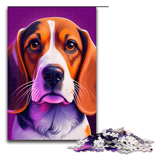 für Erwachsene 1000 Teile Puzzle Geschenke Beagle Puzzle für Holzpuzzle Familienaktivität Größe 50x75cm von KJYMNC