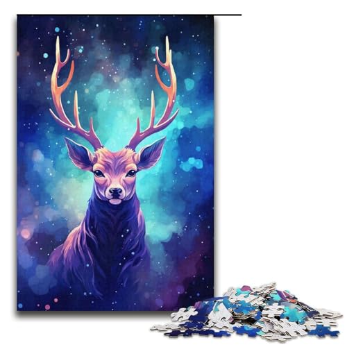 für Erwachsene 1000 Teile Puzzle Geschenke Buntes Hirsch-Puzzle für Papppuzzle Familienaktivität Größe 38x26cm von KJYMNC