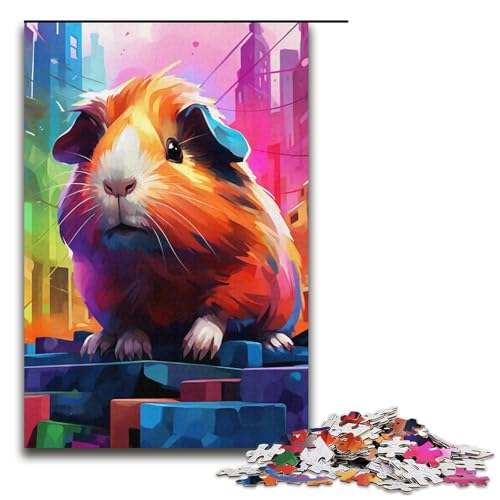 für Erwachsene 1000 Teile Puzzle Geschenke Buntes Meerschweinchen-Puzzle für Papppuzzle Familienaktivität Größe 38 x 26 cm von KJYMNC