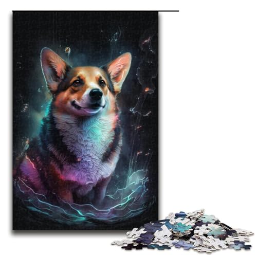 für Erwachsene 1000 Teile Puzzle Geschenke Corgi Puzzle für Holzpuzzle Familienaktivität Größe 50x75cm von KJYMNC