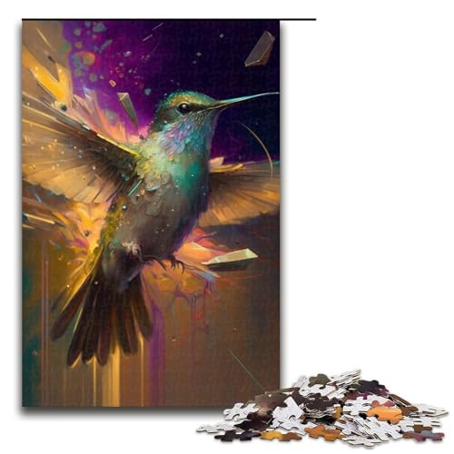 für Erwachsene 1000 Teile Puzzle Geschenke Kolibri Malerei Puzzle für Holzpuzzle Familienaktivität Größe 50x75cm von KJYMNC