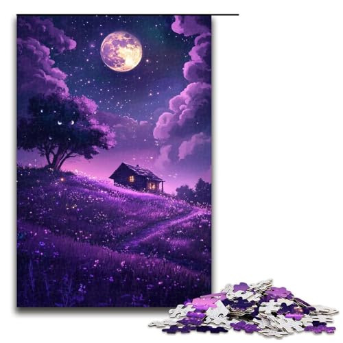 für Erwachsene 1000 Teile Puzzle Geschenke Lavendel Puzzle für Holzpuzzle Familienaktivität Größe 50x75cm von KJYMNC