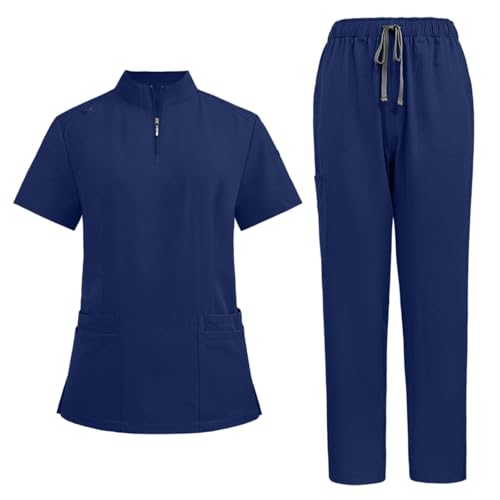 KJameas Ärztin Kostüm Damen Schrubb Set Damen Herren Medizinische Uniformen V-Ausschnitt Oberteil + Kordelzug Kasackhose Set Krankenschwester Krankenhaus Berufskleidung KJameas Ärztin Kostüm Damen Schrubb Set Damen Herren Medizinische Uniformen V-Ausschnitt Oberteil + Kordelzug Kasackhose Set Krankenschwester Krankenhaus Berufskleidung von KJameas