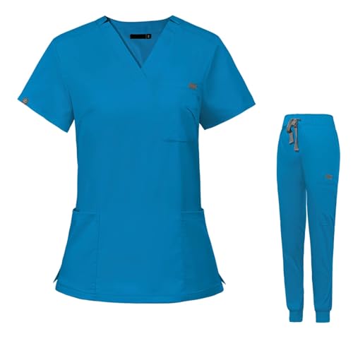 KJameas Kostüm Ärztin Damen Schrubb Set Pflege Kleidung Oberteil und Hose Kasack Krankenschwester Krankenhaus Berufskleidung Medizinische Uniform Schlupfkasack Altenpflege Krankenpflege KJameas Kostüm Ärztin Damen Schrubb Set Pflege Kleidung Oberteil und Hose Kasack Krankenschwester Krankenhaus Berufskleidung Medizinische Uniform Schlupfkasack Altenpflege Krankenpflege von KJameas