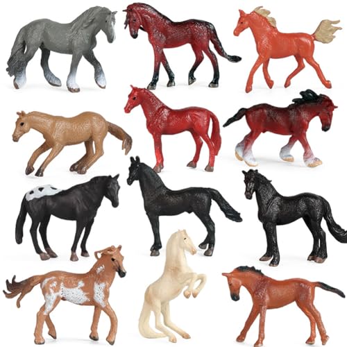 KJoet 12 Stück Miniaturpferd Ornament Modell Simulation Pferd Tierfiguren Set Zoo Pferd Figuren Set Kinder Pferdemodell Mini Tiere Pferd Figuren Lernspielzeug Für Desktop Dekor KJoet 12 Stück Miniaturpferd Ornament Modell Simulation Pferd Tierfiguren Set Zoo Pferd Figuren Set Kinder Pferdemodell Mini Tiere Pferd Figuren Lernspielzeug Für Desktop Dekor von KJoet
