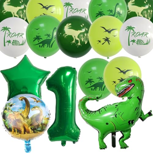 KJoet 19 Stück Dinosaurier Party Ballons Kindergeburtstag Ballon Dino Junge Ballons Dinosaurier Latex Ballon Party Dekoration Für Die Geburtstagsparty Eines Jungen Dekoration von KJoet