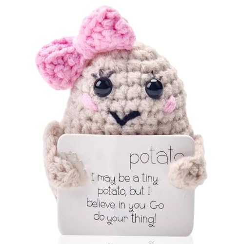 KJoet Positive Kartoffel Plush, Pocket Hug Mini Plush, Knitted Potato Doll, Geschenk für Frauen, Familie, Beste Freundin, Geburtstagsgeschenk, Abschiedsgeschenk von KJoet