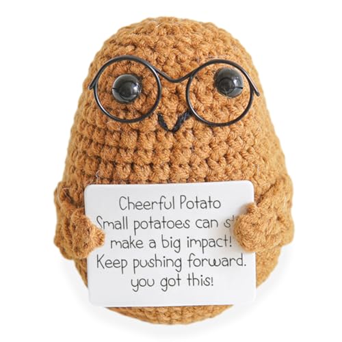 KJoet Positive Potato Pocket Hug, Pocket Hug Positive Kartoffel, Mini-Plüsch Figuren Lustige Potato Puppe, Strickwolle Puppe, Geschenk für Familie Freund Patient von KJoet