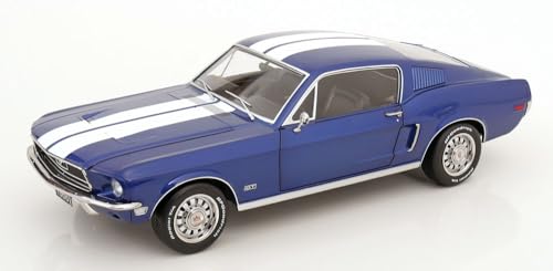 KK Scale - KKDC120224 - Mustang GT Fastback Blue Metallic & White 1968 with Openings - maßstab 1/12 - Modellauto KK Scale - KKDC120224 - Mustang GT Fastback Blue Metallic & White 1968 with Openings - maßstab 1/12 - Modellauto von KK Scale