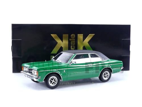 KK Scale KKDC180977 - for. Taunus GXL Sedan with Vinyl Roof Green & Flat Black 1971 - Maßstab 1/18 - Modellauto von KK Scale