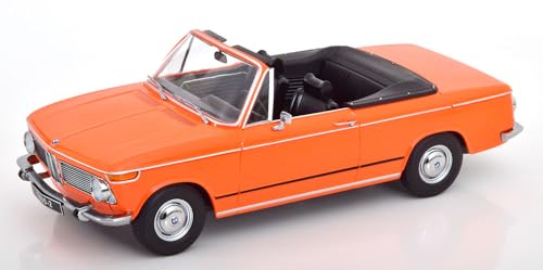 KK Scale KKDC181101 - B-M-W 1600-2 Cabrio Orange 1968 with Removable Soft-Top - maßstab 1/18 - Modellauto von KK Scale