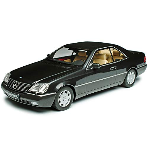 KK-Scale Mercedes-Benz SEC S-Klasse Coupe C140 Schwarz Anthrazit 1992-1998 1/18 Modell Auto mit individiuellem Wunschkennzeichen von KK Scale