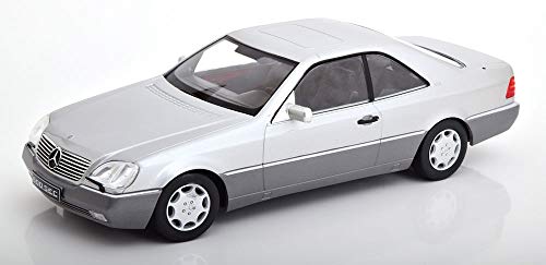 KK-Scale Mercedes-Benz SEC S-Klasse Coupe C140 Silber 1992-1998 1/18 Modell Auto mit individiuellem Wunschkennzeichen von KK-Scale
