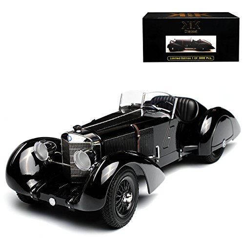 KK-Scale Mercedes-Benz SSK Count Trossi der Schwarze Prinz 1930 limitiert 1 von 3000 Stück 1/18 Modell Auto mit individiuellem Wunschkennzeichen von KK-Scale