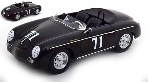 KK Scale Modell auf der Skala, kompatibel mit Porsche 356 A Speedster N.71 Steve 1955 Schwarz 1:12 KKDC120097 von KK Scale