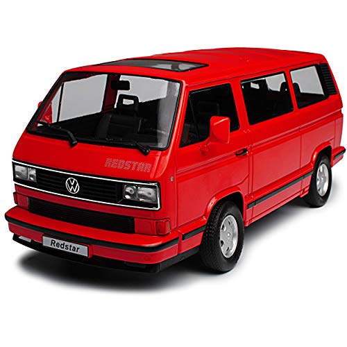 KK-Scale Volkwagen T3 Bus Multivan Red Star Rot Transporter 1979-1992 limitiert 1 von 500 Stück 1/18 Modell Auto mit individiuellem Wunschkennzeichen von KK-Scale