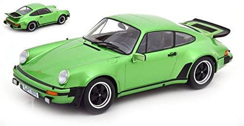 Modell in Treppe kompatibel mit Porsche 911 (930) Turbo 3.0 1978 Metallic Green 1:18 KK Scalale KKDC180573 von KK-Scale