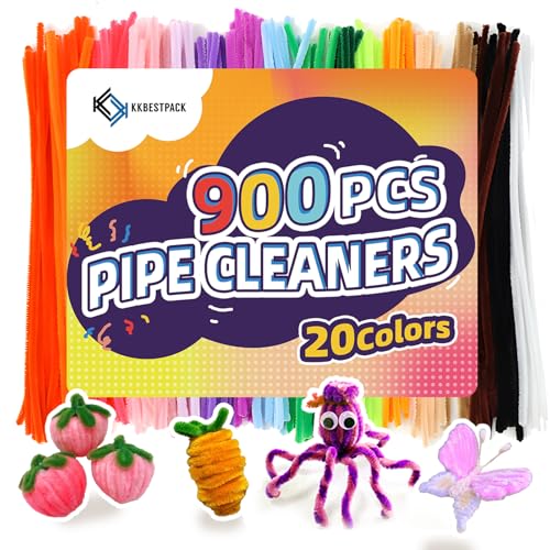 KKBESTPACK Pfeifenreiniger, 900 Stück, 20 Farben, Bastelbedarf, Pfeifenreiniger, Chenille-Stiele, Bastelpfeifenreiniger KKBESTPACK Pfeifenreiniger, 900 Stück, 20 Farben, Bastelbedarf, Pfeifenreiniger, Chenille-Stiele, Bastelpfeifenreiniger von KKBESTPACK
