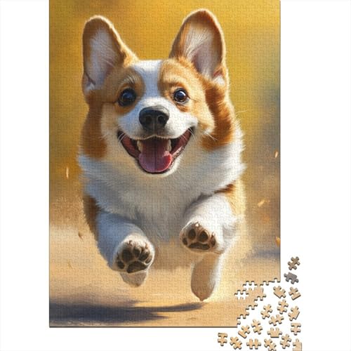 Corgi Puzzle 1000 Teile Schwer Puzzle Spielzeug Pädagogisches Spiel Impossible Herausforderungsspielzeug Für Erwachsene Kinder 1000pcs (75x50cm) von KKLOSDXERT