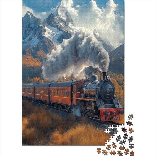 Dampflokomotive Puzzle 1000 Teile Schwer Puzzle Spielzeug Pädagogisches Spiel Impossible Herausforderungsspielzeug Für Erwachsene Und Kinder Ab 14 Jahren 1000pcs (75x50cm) von KKLOSDXERT