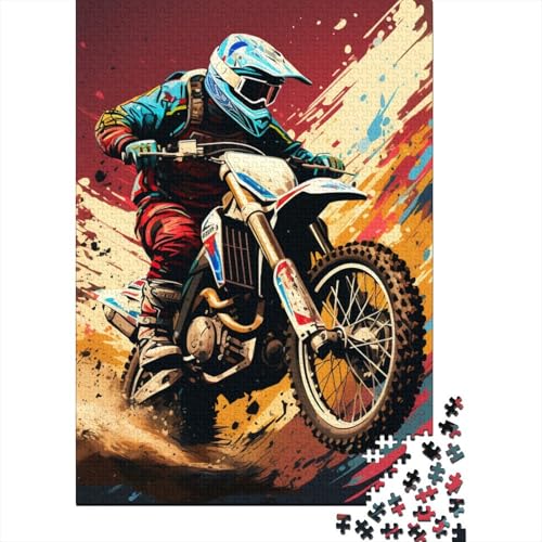 Dirt Bike Puzzle 1000-teilige Schwer Puzzle Spielzeug Lernspiel Impossible Herausforderung Spielzeug Für Erwachsene Und Kinder in Bewährter 1000pcs (75x50cm) von KKLOSDXERT