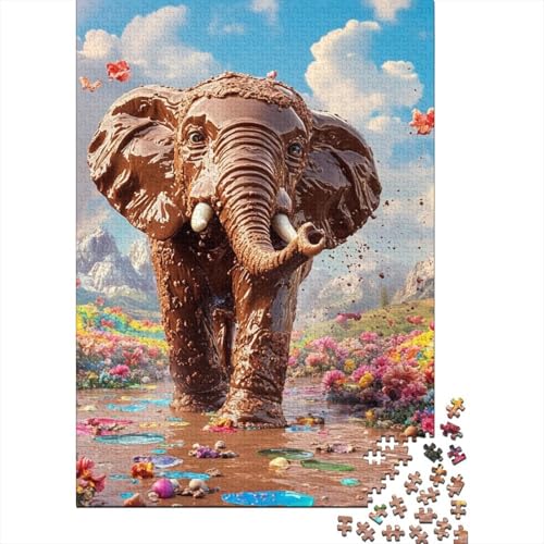 Elephant Puzzle 1000 Teile Schwer Puzzle Spielzeug Lernspiel Impossible Herausforderungsspielzeug Für Erwachsene Und Kinder in Bewährter 1000pcs (75x50cm) von KKLOSDXERT