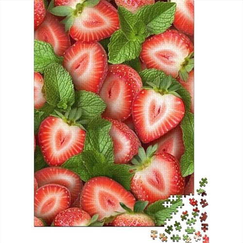 Erdbeere Puzzle 1000 Teile Schwer Puzzle Spielzeug Pädagogisches Spiel Impossible Herausforderung Spielzeug Für Erwachsene Und Kinder in Bewährter 1000pcs (75x50cm) von KKLOSDXERT