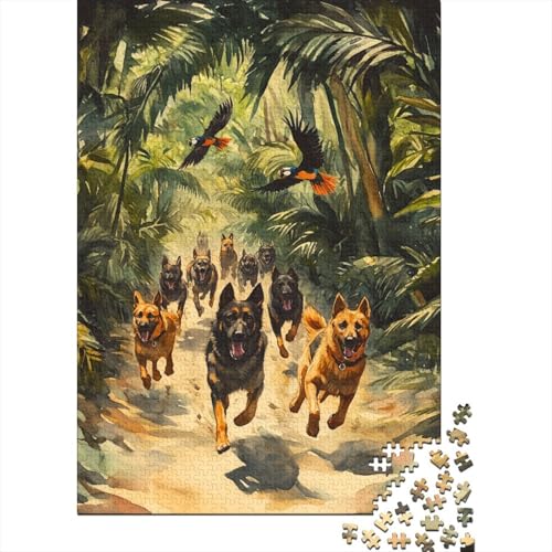 German Shepherd Puzzle 1000-teilige Schwer Puzzle Spielzeug Pädagogisches Spiel Impossible Herausforderungsspielzeug Für Erwachsene Kinder 1000pcs (75x50cm) von KKLOSDXERT