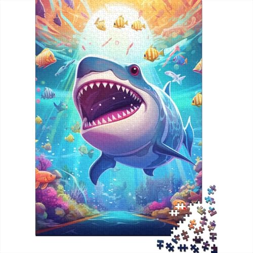 Hai Puzzle 1000 Teile Schwer Puzzle Spielzeug Lernspiel Impossible Herausforderung Spielzeug Für Erwachsene Und Kinder in Bewährter 1000pcs (75x50cm) von KKLOSDXERT