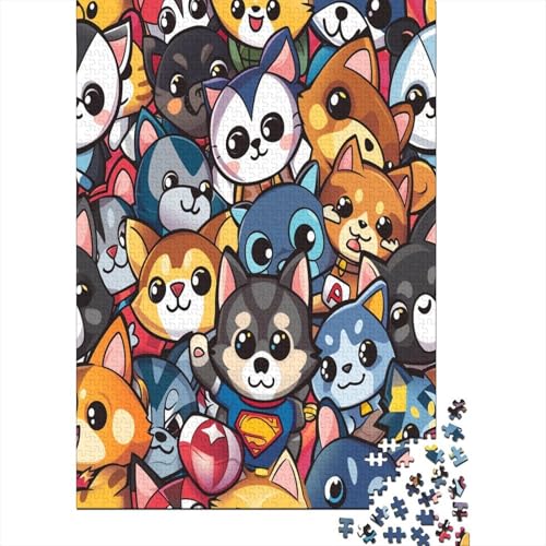 Hund Puzzle 1000 Teile Schwer Puzzle Spielzeug Pädagogisches Spiel Impossible Herausforderungsspielzeug Für Erwachsene Kinder 70x50cm/1000pcs von KKLOSDXERT