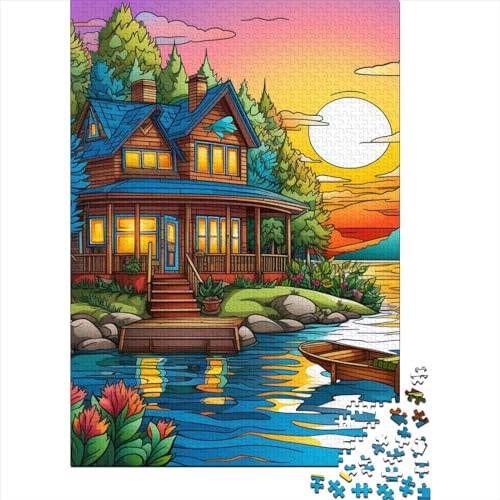 Kanu See Puzzle 1000 Teile Schwer Puzzle Spielzeug Lernspiel Impossible Herausforderungsspielzeug Für Erwachsene Und Kinder Ab 14 Jahren 1000pcs (75x50cm) von KKLOSDXERT