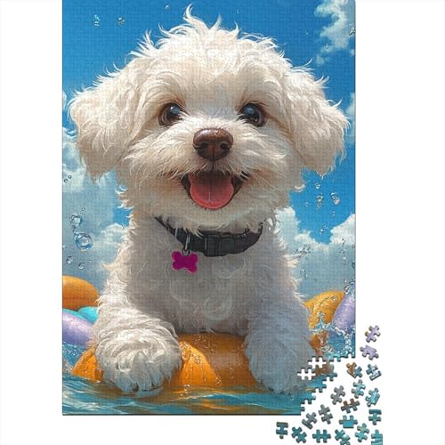 Malteserr Puzzle 1000-teilige Schwer Puzzle Spielzeug Lernspiel Impossible Herausforderung Spielzeug Für Erwachsene Und Kinder in Bewährter 1000pcs (75x50cm) von KKLOSDXERT
