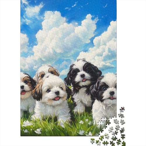 Pekingeserr Puzzle 1000-teilige Schwer Puzzle Spielzeug Pädagogisches Spiel Impossible Herausforderung Spielzeug Für Erwachsene Kinder 1000pcs (75x50cm) von KKLOSDXERT
