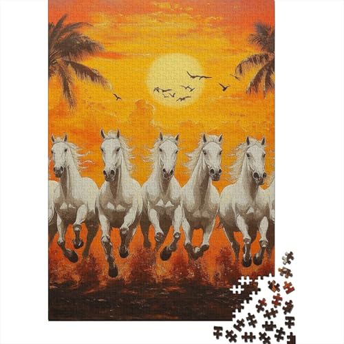 Pferd Puzzle 1000 Teile Schwer Puzzle Spielzeug Pädagogisches Spiel Impossible Herausforderungsspielzeug Für Erwachsene Kinder 1000pcs (75x50cm) von KKLOSDXERT