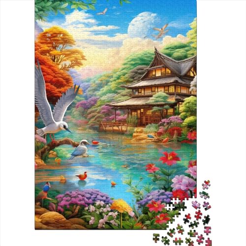 Vögel und Blumen Puzzle 1000 Teile Schwer Puzzle Spielzeug Lernspiel Impossible Herausforderung Spielzeug Für Erwachsene Und Kinder Ab 14 Jahren 1000pcs (75x50cm) von KKLOSDXERT