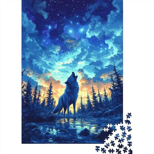Wolf Puzzle 1000 Teile Schwer Puzzle Spielzeug Pädagogisches Spiel Impossible Herausforderungsspielzeug Für Erwachsene Und Kinder Ab 14 Jahren 1000pcs (75x50cm) von KKLOSDXERT