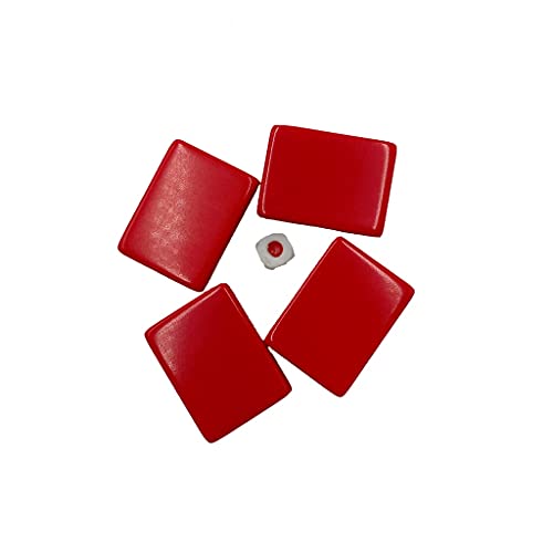 XXZY Chinesisches Mahjong Mahjong nummeriert 144 Fliesen Mahjong Set Tragbares Melamin Mah-Jong leicht lesbar mit Fliesen Würfel Geschenk/Geburtstag (Farbe: Rot, Größe: 40#) von KKNH