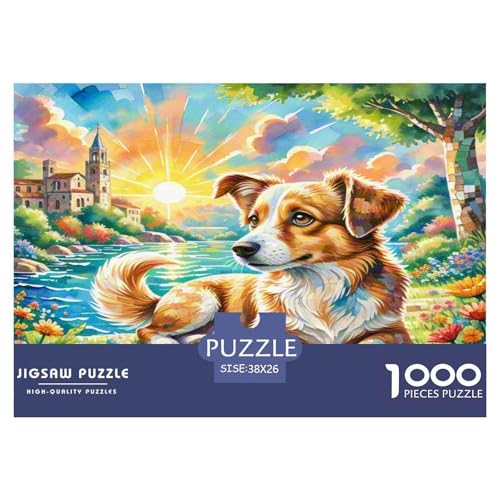 Airedale Terrier Puzzles 1000 Teile Schwer Puzzle Spielzeug Pädagogisches Spiel Impossible Herausforderung Spielzeug Für Erwachsene Und Kinder in Bewährter 38x26cm/1000pcs von KKOLASXZE
