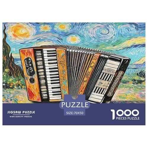 Akkordeon Puzzle 1000-teilige Schwer Puzzle Spielzeug Pädagogisches Spiel Impossible Herausforderung Spielzeug Für Erwachsene Und Kinder in Bewährter 70x50cm/1000pcs von KKOLASXZE