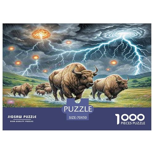 Amerikanischer Bison Puzzle 1000 Teile Schwer Puzzle Spielzeug Lernspiel Impossible Herausforderungsspielzeug Für Erwachsene Und Kinder Ab 14 Jahren 70x50cm/1000pcs Amerikanischer Bison Puzzle 1000 Teile Schwer Puzzle Spielzeug Lernspiel Impossible Herausforderungsspielzeug Für Erwachsene Und Kinder Ab 14 Jahren 70x50cm/1000pcs von KKOLASXZE