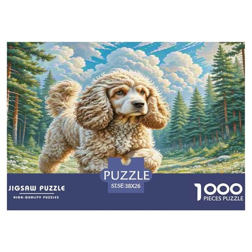 Amerikanischer Cocker Spaniel Puzzle 1000 Teile Schwer Puzzle Spielzeug Lernspiel Impossible Herausforderungsspielzeug Für Erwachsene Kinder 38x26cm/1000pcs von KKOLASXZE