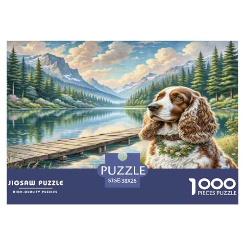 Amerikanischer Cocker Spaniel Puzzle 1000-teilige Schwer Puzzle Spielzeug Pädagogisches Spiel Impossible Herausforderung Spielzeug Für Erwachsene Und Kinder in Bewährter 38x26cm/1000pcs von KKOLASXZE