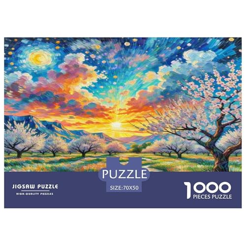 Aprikosenblüte Puzzle 1000-teilige Schwer Puzzle Spielzeug Lernspiel Impossible Herausforderungsspielzeug Für Erwachsene Kinder 70x50cm/1000pcs von KKOLASXZE