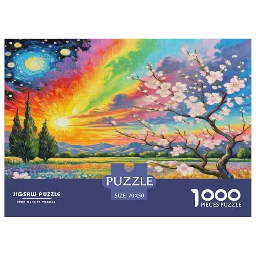Aprikosenblüte Puzzles 1000 Teile Schwer Puzzle Spielzeug Lernspiel Impossible Herausforderungsspielzeug Für Erwachsene Kinder 70x50cm/1000pcs von KKOLASXZE
